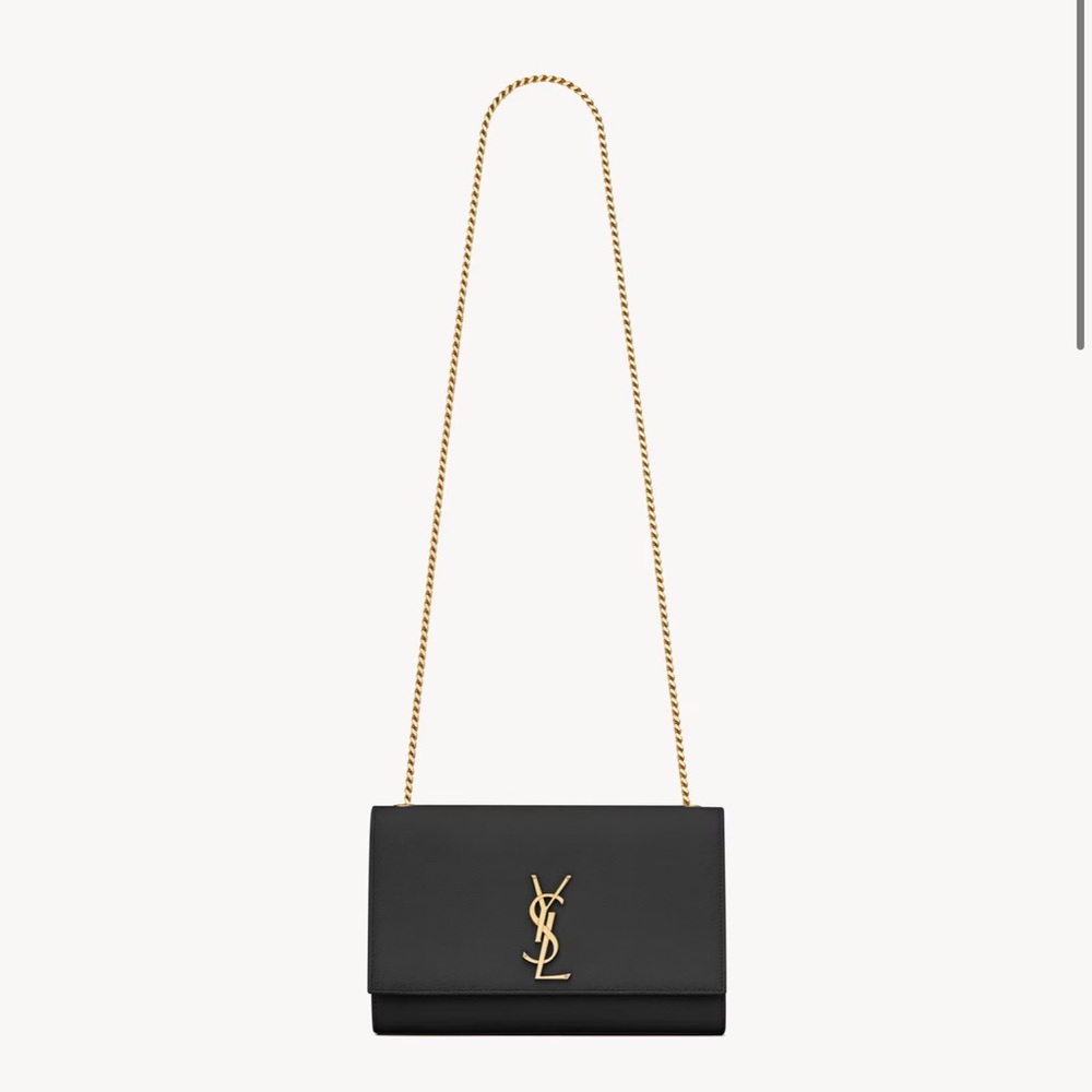 Yves Saint Laurent Black Crossbody with Gold Chain